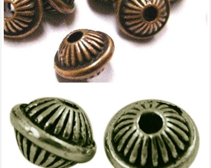12pc 7mm antique  finish metal bead-pls pick a color