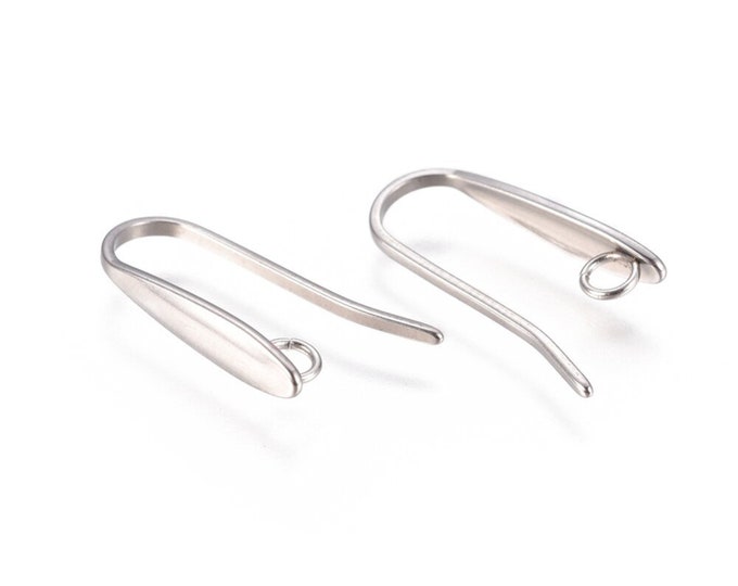 10pc(5 pairs) 304 Stainless Steel Earring Hooks with hoops-LL1176