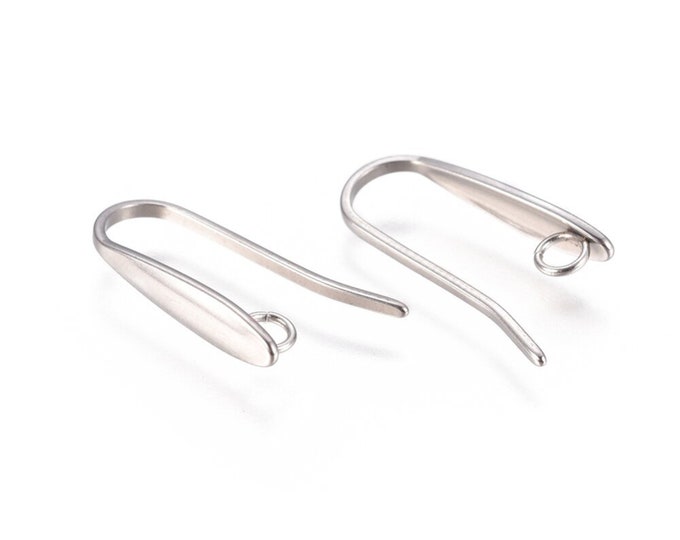 10pc (5 Pairs) 304 Stainless Steel Earring Hooks with Hoops - Hypoallergenic French Wire Findings
