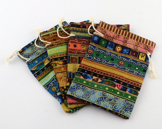 6 mix color Ethnic Style Cloth Packing Pouches-pls pick a size