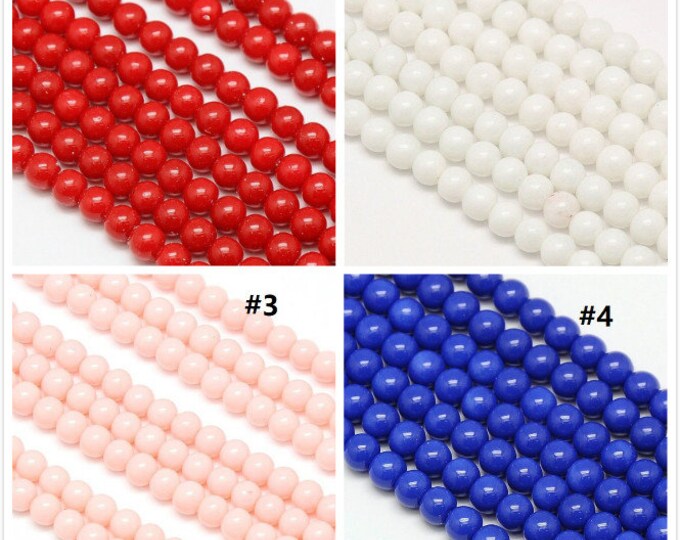 1 strand 16 inch dyed baking glass beads 6mm(72pcs)-pls pick a color