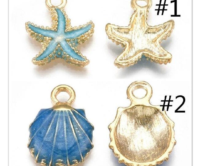 6pc  metal with enamel charms-pls pick a style