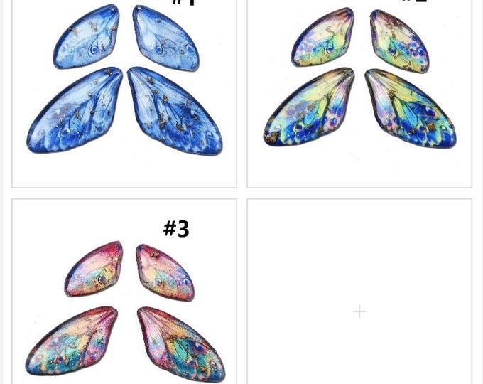 4pcs set resin made insect wing charms-pls pick a color