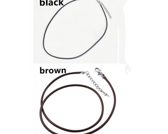 5pc 17 inch Imitation Leather Cord Necklaces-pls pick a color