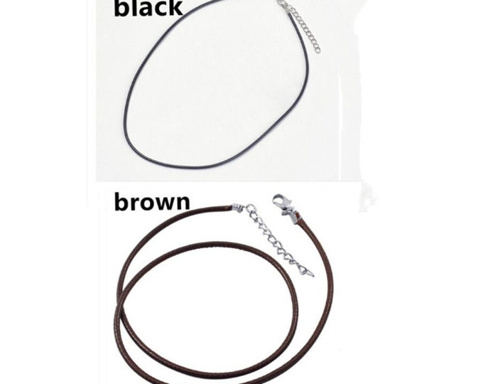 5pc 17 inch Imitation Leather Cord Necklaces-pls pick a color