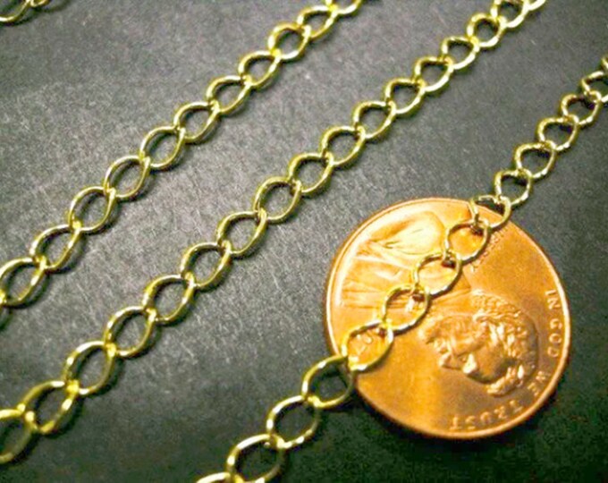 5 feet 5x3mm gold finish metal twisted chain-3465