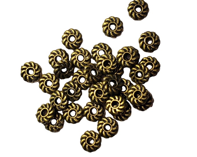 100pc 4mm antique bronze finish metal beads/spacers-8004