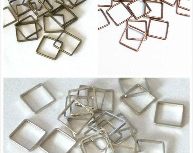 50pc 8mm  square brass made links-pls pick a color