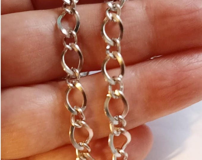 5 feet platinum look a twisted oval link chain