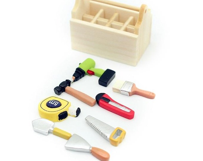 Doll house Mini Miniature Toy Mini Coffee Toolbox, Play Scene Photography Decoration Props Set