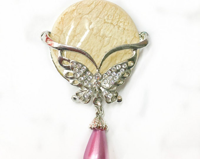 1pc  Zinc Alloy Pendant with Glass Pearl & Resin-f11