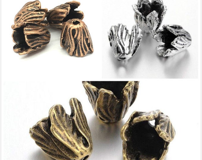 6pc antique finish 18x16mm metal bead caps-pls pick a color