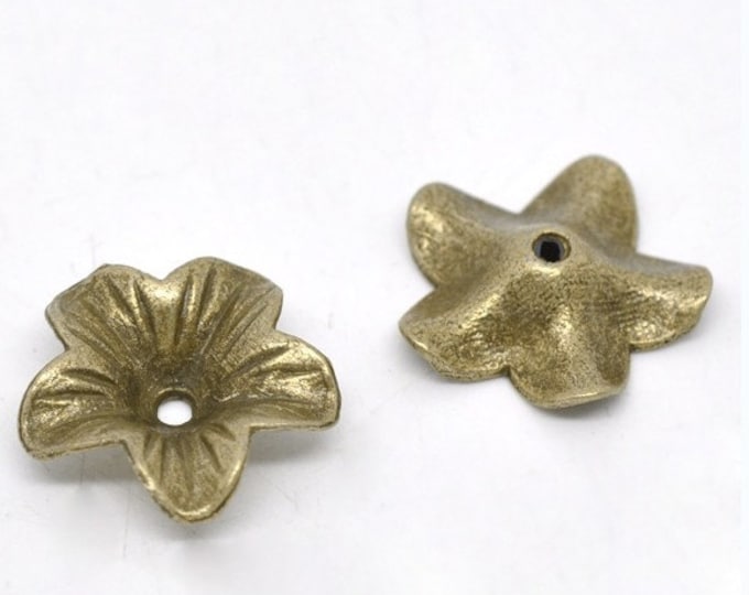 8pc antique bronze fancy metal bead cap 18mm-5948