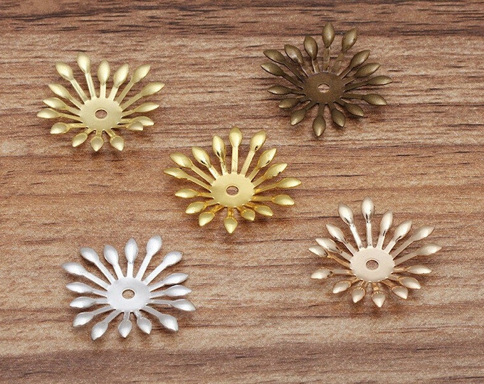 10 pc 25mm  brass made filigree flower shape bead caps-pls pick a color