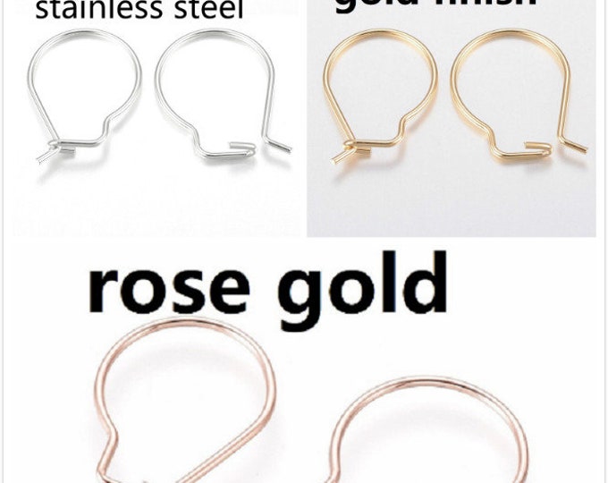 10 Pieces 5 Pairs 18x13mm 304 Stainless Steel Earring Hooks Hypoallergenic French Wire Findings Choose Color