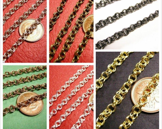5 feet  4mm double link chain-pls select your color