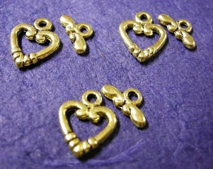 6 sets lead free antique gold finish toggle sets-1872