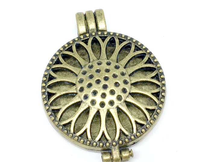 2pc 44x33mm antique bronze finish metal photo locket pendant-9961