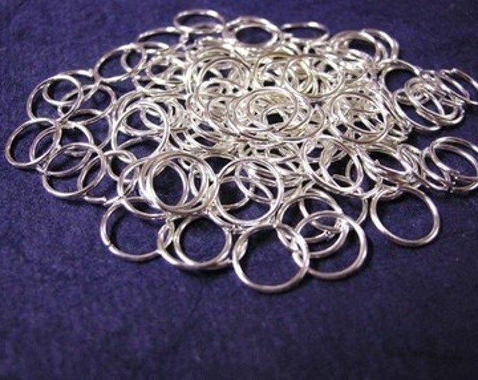 100pc 8mm bright silver finish jump rings gauge 19-3181
