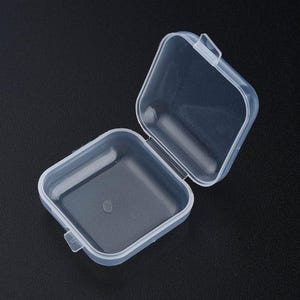 10 stuks kleine doorzichtige plastic kralencontainers, blokvormig, helder, 4 x 3,45 x 1,8 cm