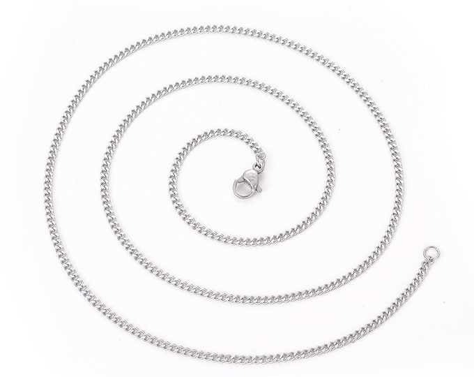 Wholesale  10pc of  21.8 inches stainless steel Curb Chain Necklaces -G64