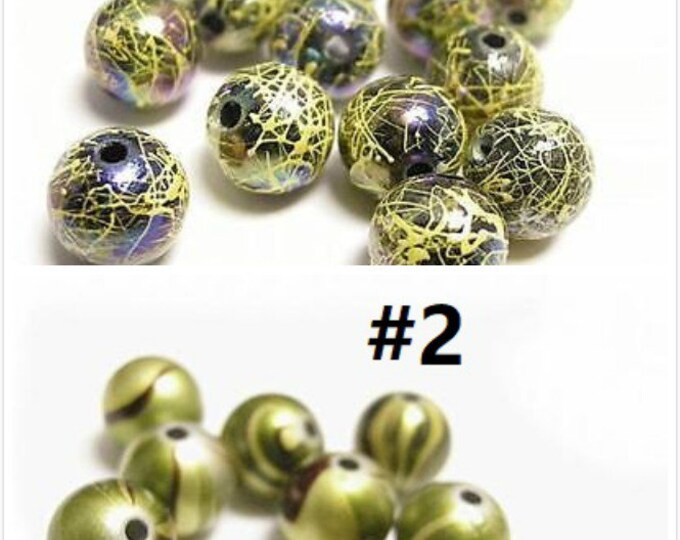 20pc 10mm Drawbench Acrylic Round Beads-pls pick a color
