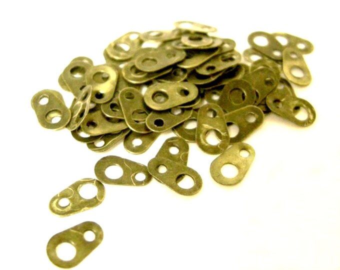 100pc antique bronze finish chain tabs-6117