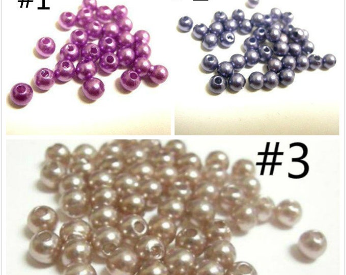 150pc 4mm Imitation Pearl Style Acrylic Round Beads-pls select your color