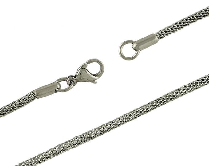 Wholesale 5 pc of 20 inches stainless steel network necklaces 2.5mm thickness