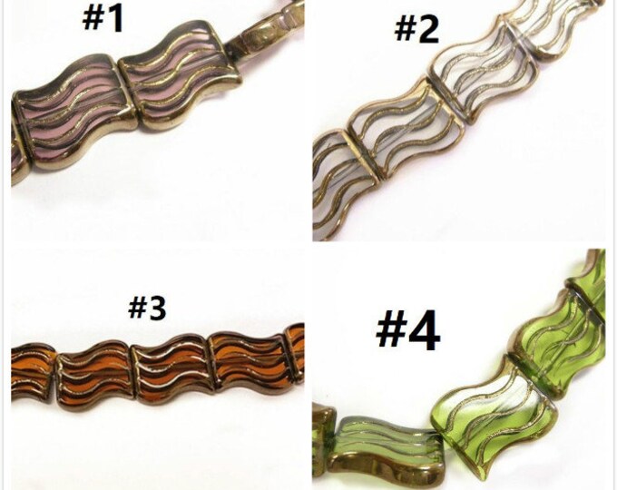 12pc 16x14mm copper plated  flat glass beads-pls pick a color
