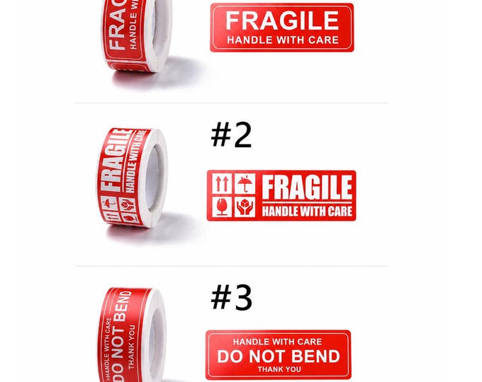 30pcs "Fragile Handle With Care " stickers 2.95x2.48" -pls pick a pattern
