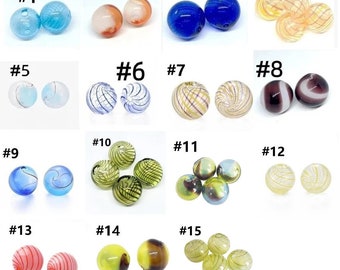 4pc  13mm blown glass beads round shape- pls pick a pattern