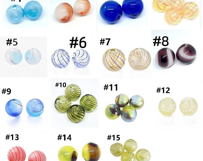 4pc  13mm blown glass beads round shape- pls pick a pattern