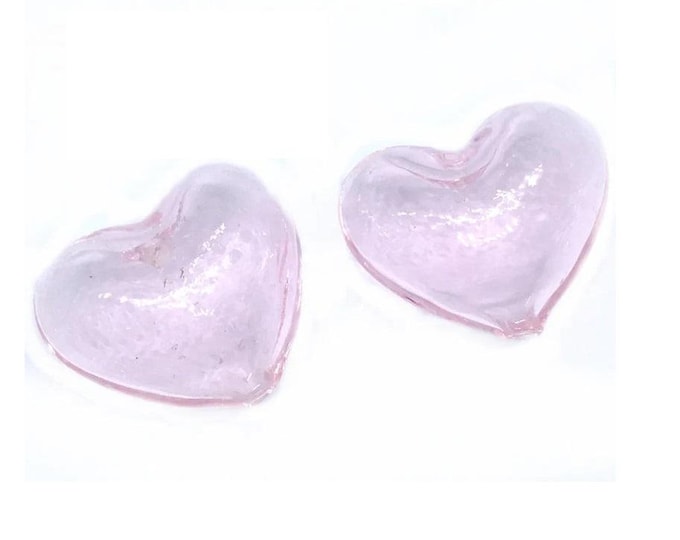 2pcs 25x20mm heart shape handmade blown glass fancy beads