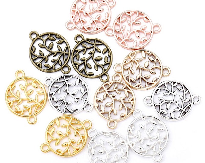 10pc 21x15mm metal tree pattern links -Pls pick a color