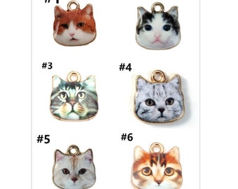 4pc  13mm zinc alloy  with enamel cat pendant-pls pick your color
