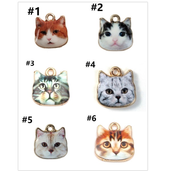 4pc  13mm zinc alloy  with enamel cat pendant-pls pick your color