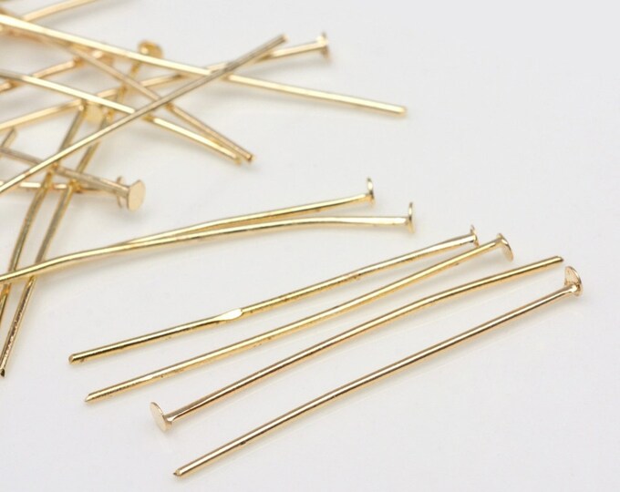 100pc  light gold color head pin- pls pick a length
