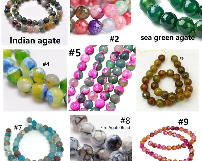 15 inch  Agate Round Faceted Beads 8mm(47 beads)-pls pick a color