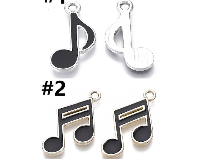 6pc  metal with enamel  music notes pendants-Pls pick a style
