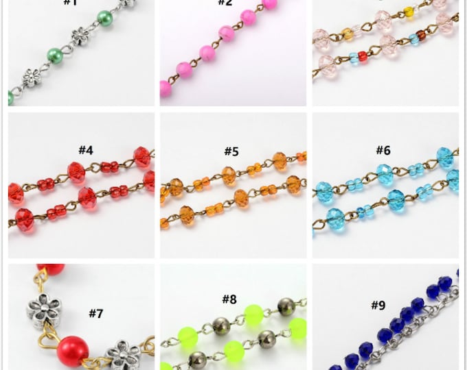 39 inch strand Handmade Round Glass Pearl Beads Chains-pls pick a style