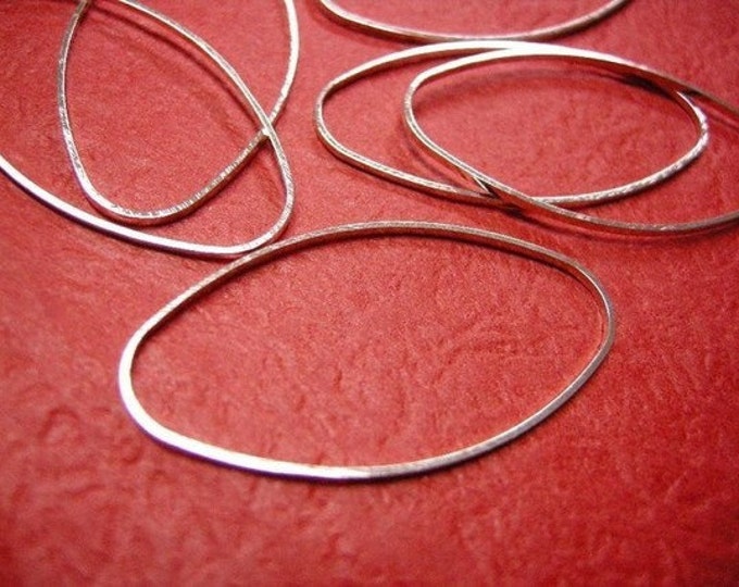 12pc 40x20mm silver finish oval smooth ring-3556