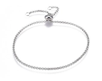 4pcs 9 inches Adjustable 304 Stainless Steel Slider Bracelets-pls pick a thickness