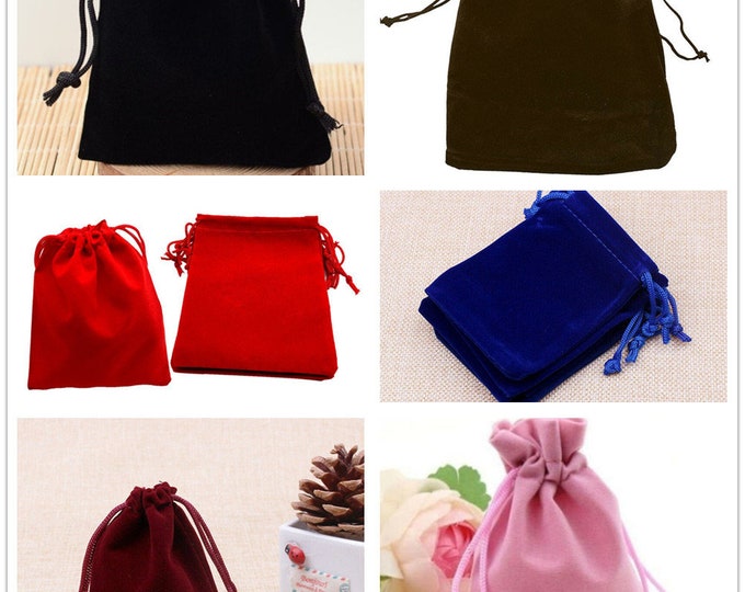 6 pc 15x10cm velvet gift bag pouches-pls pick a color