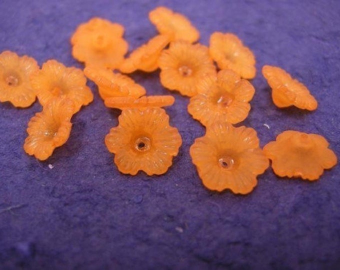 24pc orange acrylic flower bead-1179