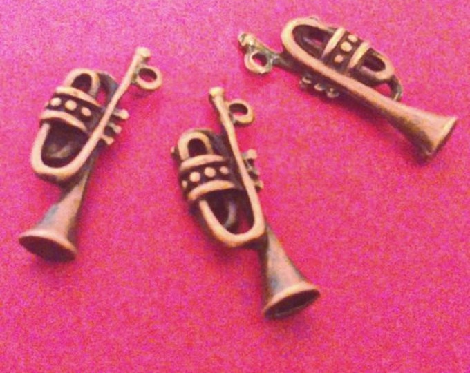 12pc antique bronze finish saxophone metal pendant-3804