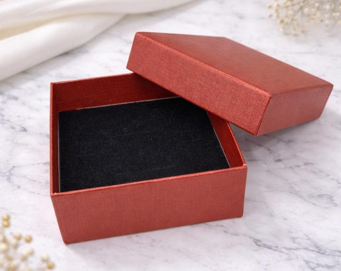 3pc  Cardboard Jewelry Boxes, Square Shape, 2.75"