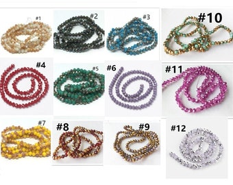 1 strand 4x3mm Faceted Electroplate Glass Beads(about 130 beads)-pls pick a color