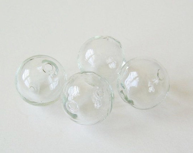6pcs clear round shape blown glass beads -Pls pick a size