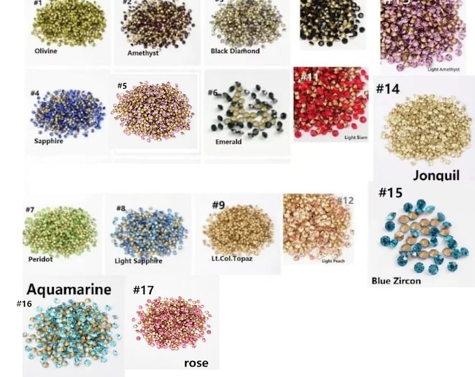 Wholesale 1440pc Machine Cut Pointed back Foil Rhinestone 2.4mm SS8 -pls pick a color